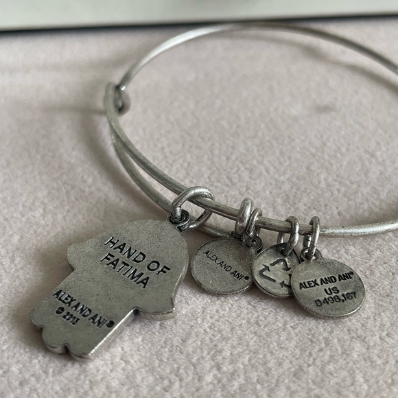 Alex and Ani Hand of Fatima Charm Bangle Bracelet - Picture 2 of 3